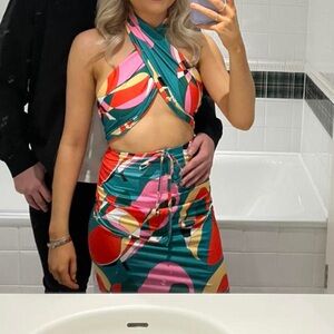 Multi coloured co ord top